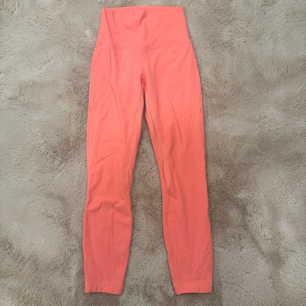 Lululemon Pink Align High Rise Double Lined 23" Crop Tights Pants Size 4
